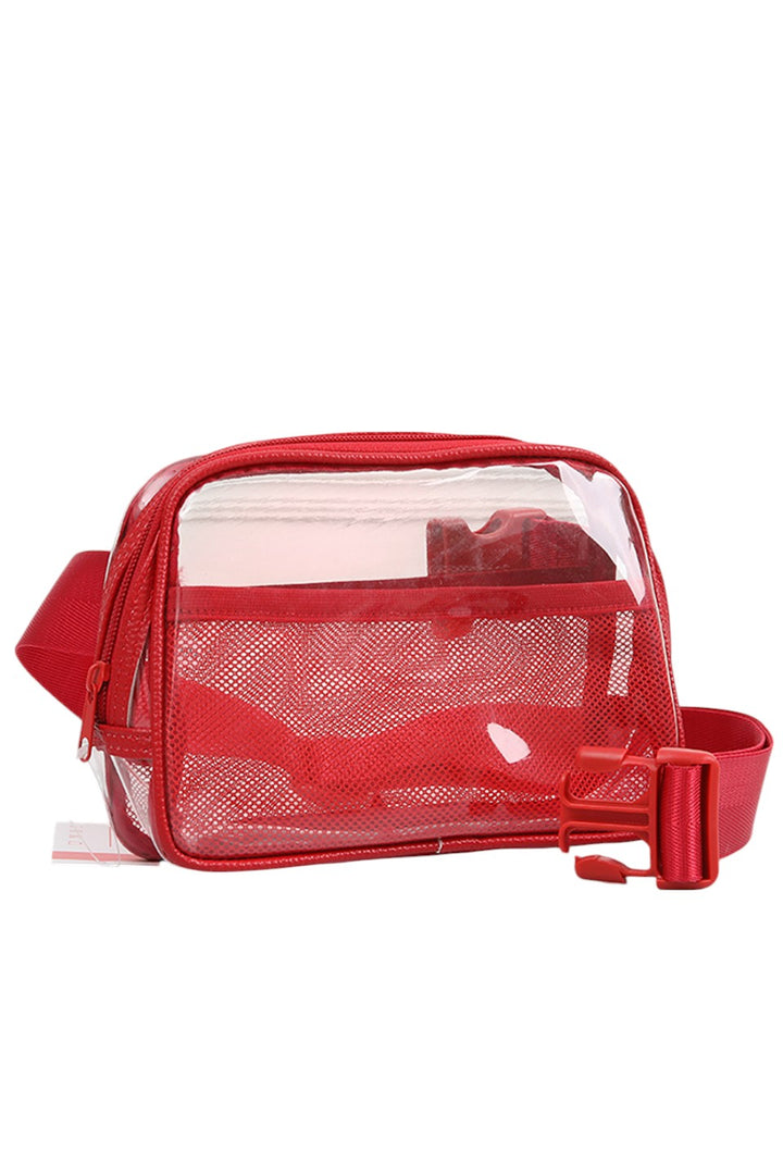 Solid Color Trim Clear Waist Crossbody Bag combines practicality with modern style. Its transparent design allows for easy visibility of contents, while the solid color trim adds a sleek, polished finish. Designed for hands-free convenience, it secures comfortably around the waist, making it ideal for travel, events, or daily use where quick access and security are essential. Durable materials ensure long-lasting wear without compromising on lightweight comfort.