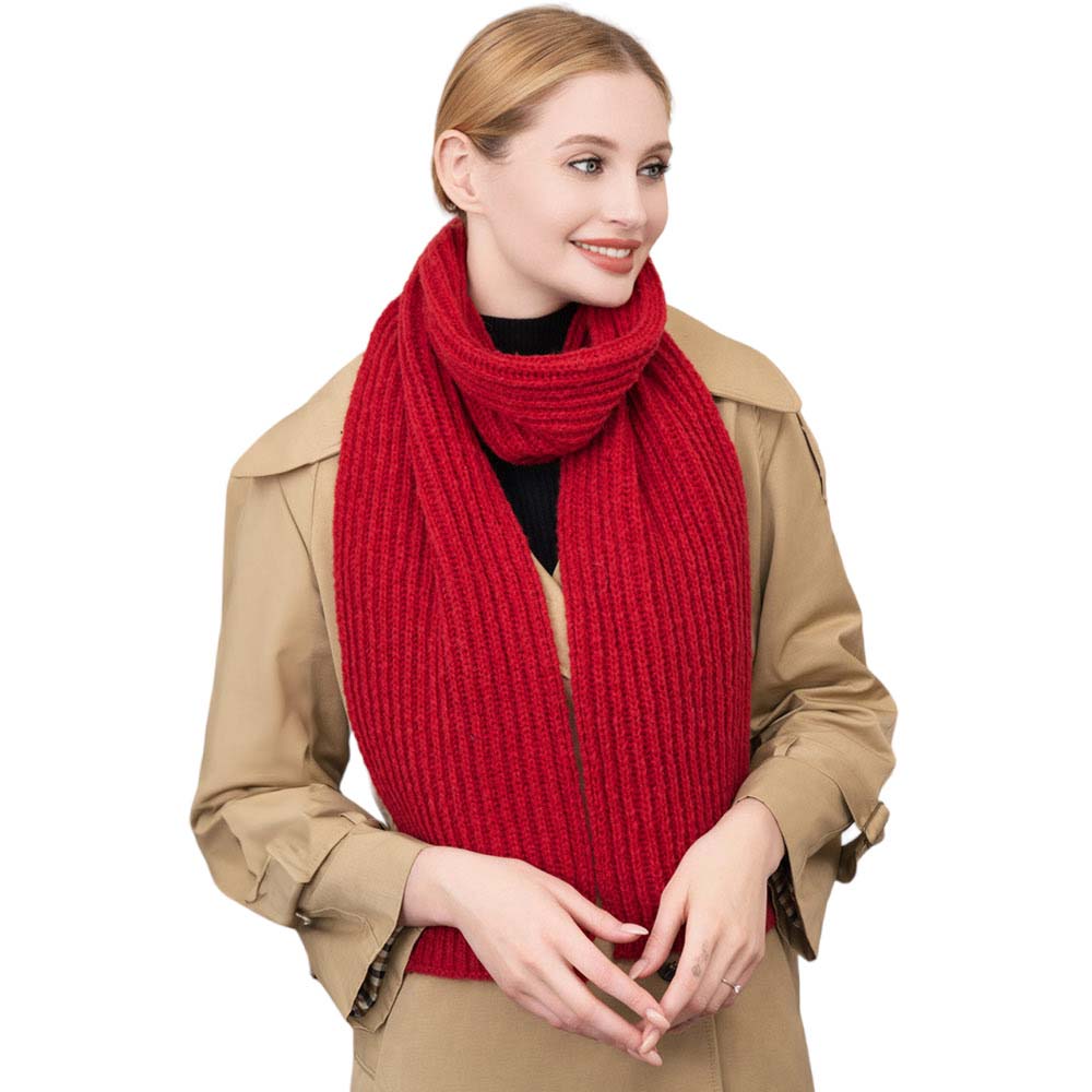 Red Solid Knit Oblong Scarf, Look stylish and stay warm. Its lightweight yet durable construction will ensure long-lasting comfort and warmth while its iconic design will differ you from the crowd. An excellent Fall-Winter gift choice for your parents, family members, loved ones, friends, or yourself.