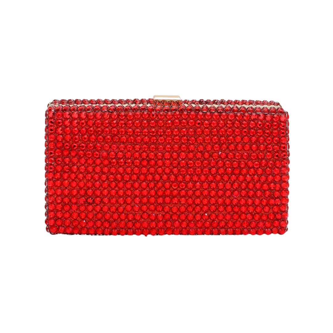 Red Studded Bling Rectangle Evening Clutch Crossbody Bag, is beautifully designed and fit for all special occasions & places. Show your trendy side with this rectangle evening crossbody bag. Perfect gift ideas for a Birthday, Holiday, Christmas, Anniversary, Valentine's Day, and all special occasions.
