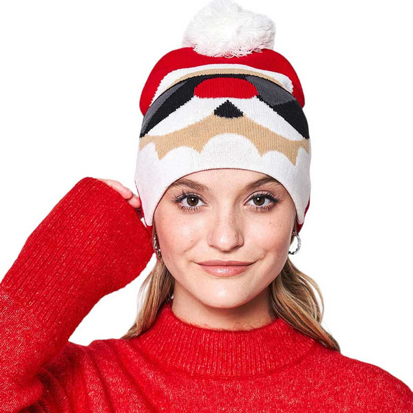 Red Sunglasses Santa Claus Pom Pom Beanie Hat, is the perfect way to get into the holiday spirit! Featuring a classic holiday theme complete with bright, cheerful colors and sunglasses, it'll keep you warm and stylish all season long. Ideal gift item for your friends and family on the chilly Christmas days.