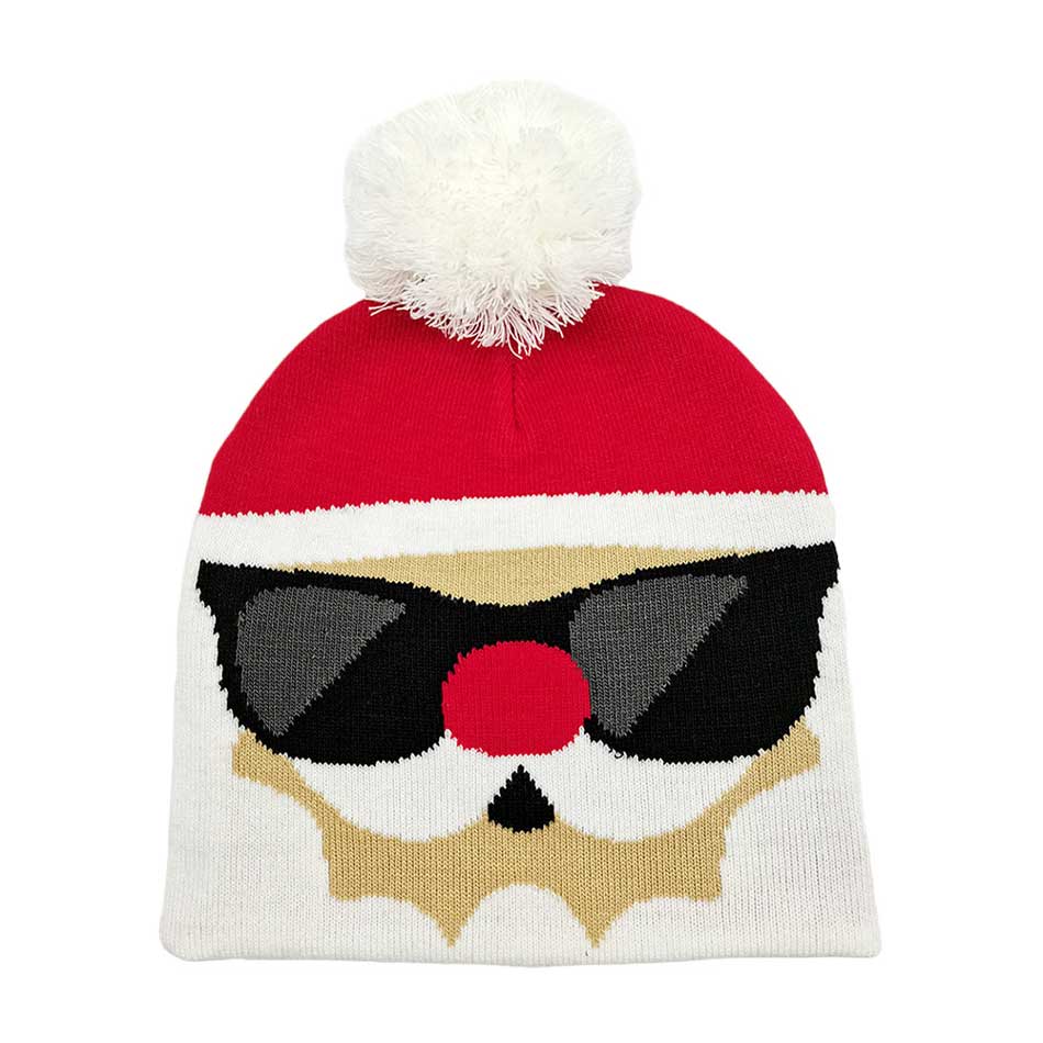Red Sunglasses Santa Claus Pom Pom Beanie Hat, is the perfect way to get into the holiday spirit! Featuring a classic holiday theme complete with bright, cheerful colors and sunglasses, it'll keep you warm and stylish all season long. Ideal gift item for your friends and family on the chilly Christmas days.