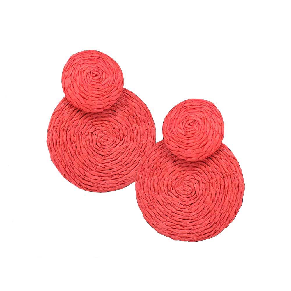 Red Swirl Double Raffia Link Earrings, the Beautifully crafted design adds a glow to any outfit. Look like the ultimate fashionista with these swirl raffia double round link earrings! Which easily makes your events more enjoyable. These earrings make you extra special on occasion. These swirl raffia double round earrings enhance your beauty and make you more attractive.