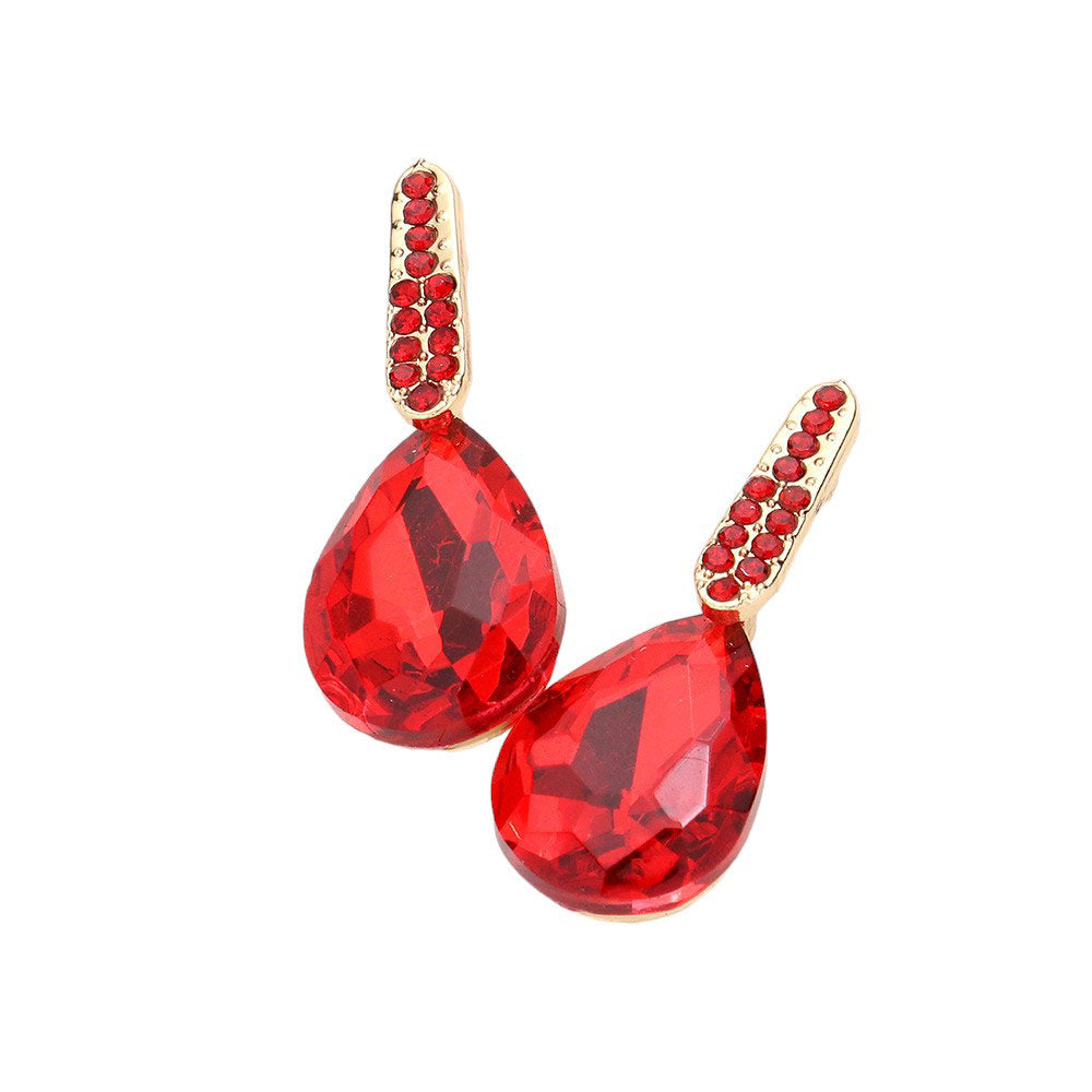 Red Teardrop Stone Evening Earrings, Experience elegance and sophistication with our Evening Earrings. Made with expertly crafted teardrop stones, these earrings add a touch of glamour to any evening outfit. Perfect for special occasions or formal events, these earrings are a must-have for any fashion-forward individual.