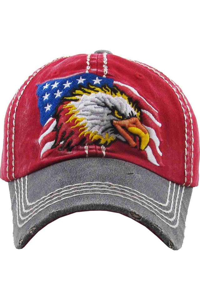 Red Show off bold, patriotic style with this American Flag Theme Eagle Vintage Baseball Cap, featuring a distressed finish and a striking eagle graphic inspired by classic Americana. Designed for everyday comfort, it adds a rugged, timeless edge to casual outfits, outdoor wear, and festival looks.