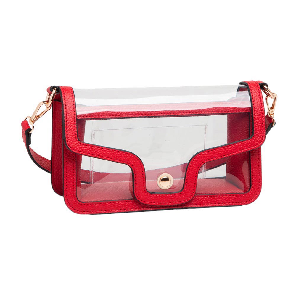 Red Solid Faux Leather Transparent Rectangle Shoulder Bag, is sophisticated and stylish. Crafted with durable, high-quality faux leather, it features a transparent rectangular shape for a chic look. Carry it to your next dinner date or social event to add a touch of elegance. Perfect Gift for fashion enthusiasts.