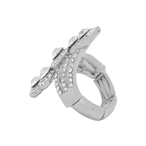 Rhodium-Clear Crystal Rhinestone Rosette Cluster Stretch Ring, is a beautifully crafted design that adds a gorgeous glow to your special outfit. This rhinestone stretch ring fits your lifestyle on special occasions! This stretch ring is the ideal gift for your loved ones, Lover, girlfriend, wife, mother, couple, Valentine, etc.