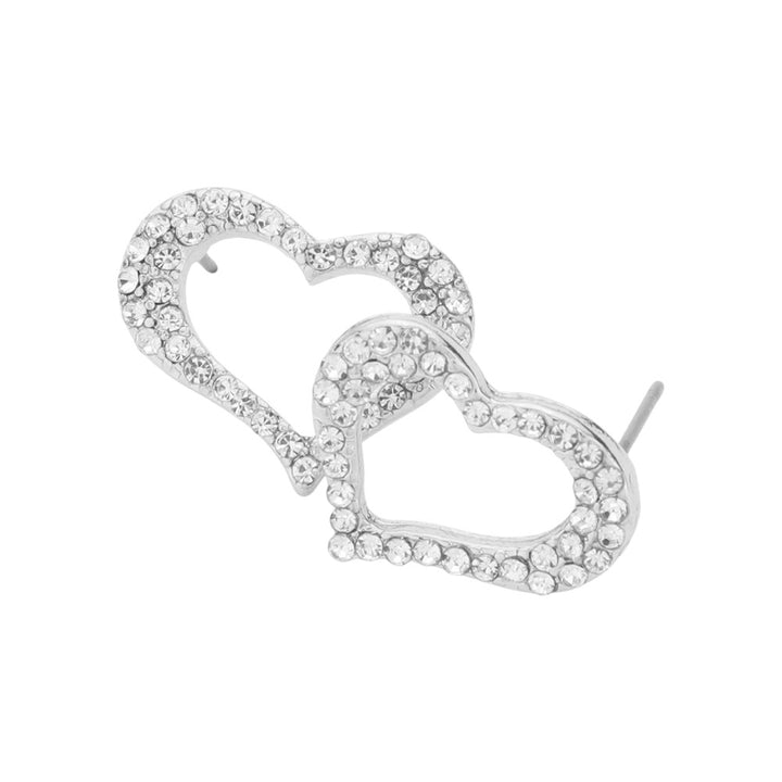 Rhodium Crystal Heart Cut-Out Stud Earrings bring a touch of elegance to any outfit. Crafted with high-quality crystal, they sparkle beautifully and capture attention. Featuring a delicate heart cut-out design, these versatile earrings are suitable for any occasion 