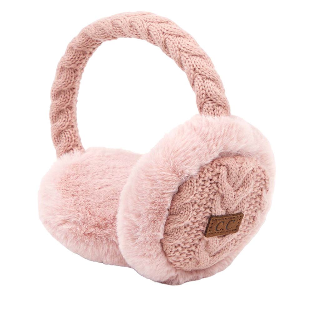 Rose C.C Cable Knit Faux Fur Earmuff, is sure to keep you warm in the cold. The cable knit exterior is soft and cozy, while the faux fur interior adds extra warmth and comfort. Perfect for winter weather, these earmuffs are stylish and practical. Perfect winter gift idea for fashion loving close ones.