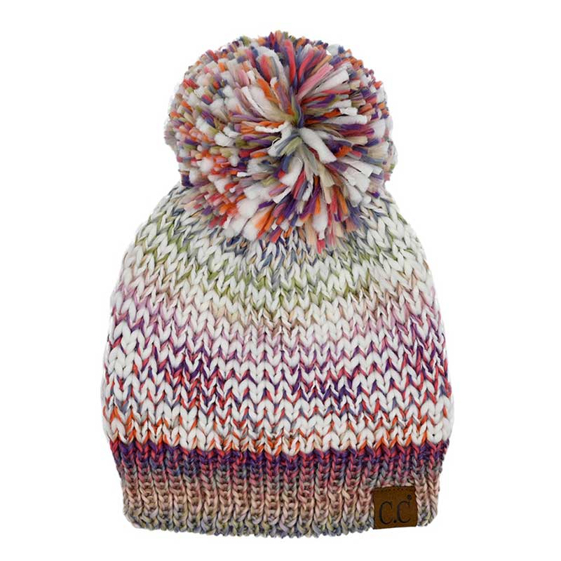 Rose C.C Multi Color Yarn Pom Pom Beanie Hat, is a great choice for the winter season. It's made of a soft, multi-colored yarn that is sure to keep you warm and toasty. The stylish pom pom detail on the top adds a touch of flair to this classic cold-weather accessory. This beanie hat is a great winter gift idea.