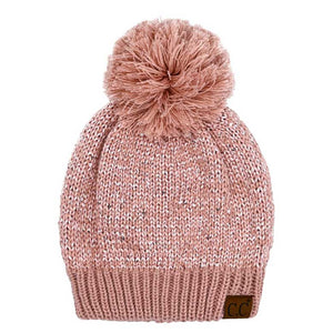 Rose C.C Sequin Cuff Pom Pom Beanie Hat, Stay warm and stylish even during the coldest days with this. This hat is made with durable materials for long-lasting comfort and features a cozy and fashionable pom pom on the top. The added sequin cuff adds a glamorous touch to the classic beanie style. Perfect winter gift idea.