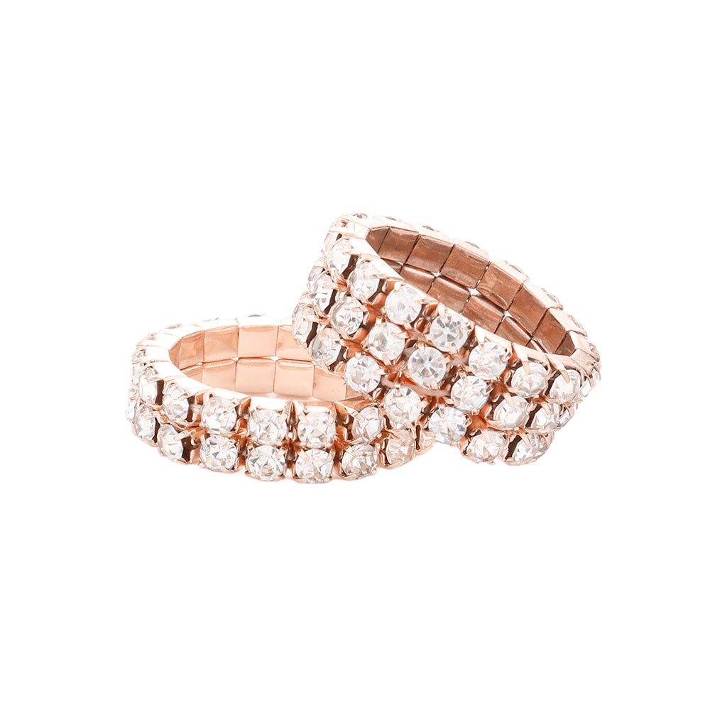 Rose Gold 2PCS Rhinestone Stretch Rings, are beautifully crafted design that adds a gorgeous glow to your special outfit. These rhinestone stretch rings fit your lifestyle on special occasions! It is a good choice for engagement or wedding or anniversary gifts. And also the ideal gift for your loved ones or any person.