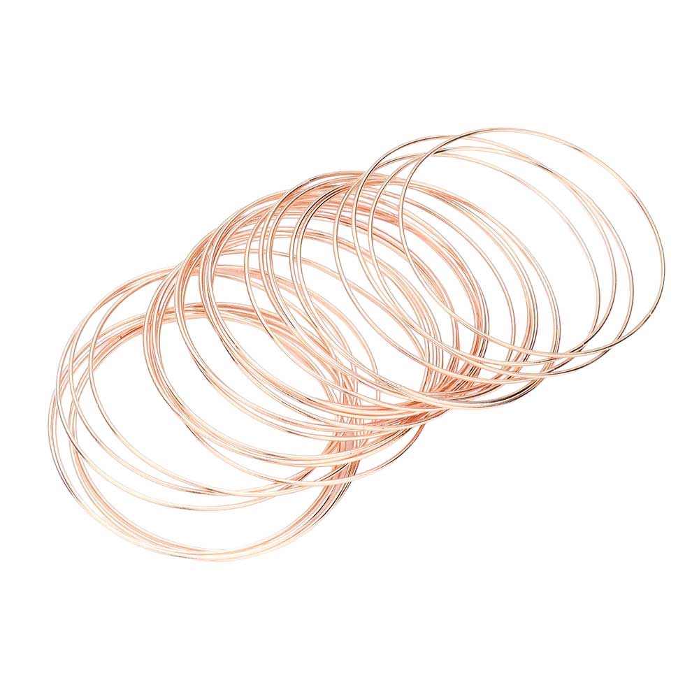 Rose Gold 30PCS Thin Metal Bangle Bracelets, is an excellent choice for those looking for a high-quality jewelry set. Crafted from durable metal, these bangles are designed to last. Get them today and add a unique touch to your style! Perfect gift for Birthday, Anniversary, Mother's Day, Graduation, Prom Jewelry, etc.