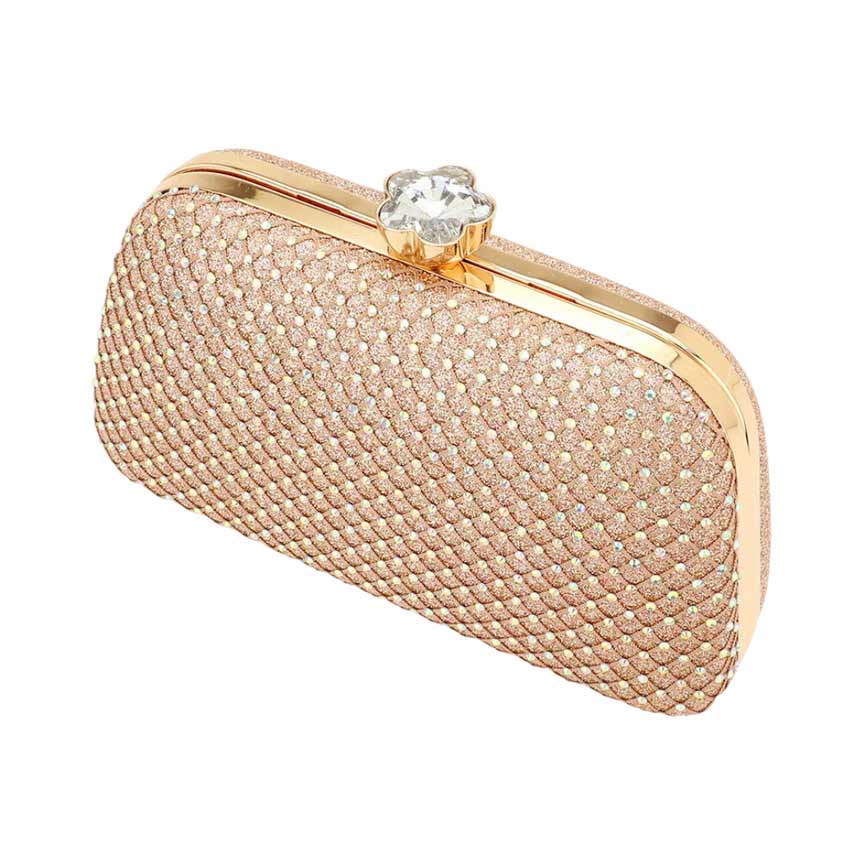 Rose Gold Flower Pointed Bling Evening Tote Clutch Crossbody Bag, is beautifully designed and fit for all special occasions & places. Show your trendy side with this evening crossbody bag. Perfect gift ideas for a Birthday, Holiday, Christmas, Anniversary, Valentine's Day, and all special occasions.