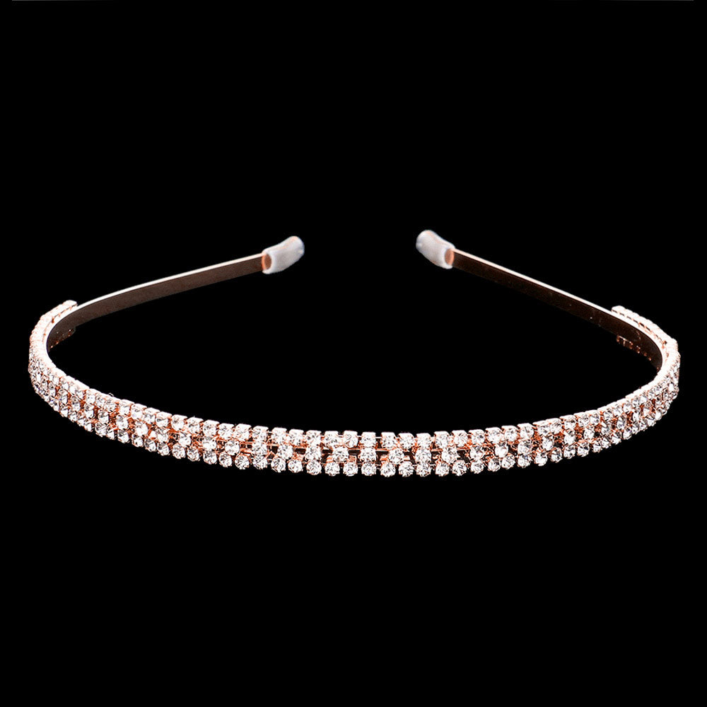 Rose Gold Rhinestone Pave Headband is a perfect accessory for any special occasion. Its sparkling rhinestones add a touch of elegance to any outfit. Made with high-quality materials, it offers long-lasting wear and a comfortable fit. Perfect for birthdays, parties, weddings, prom outfits, or any meaningful special events.
