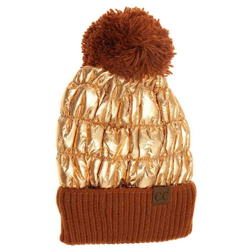 Metallic Knit Pom C.C Beanie – Madeline Love display picture 1