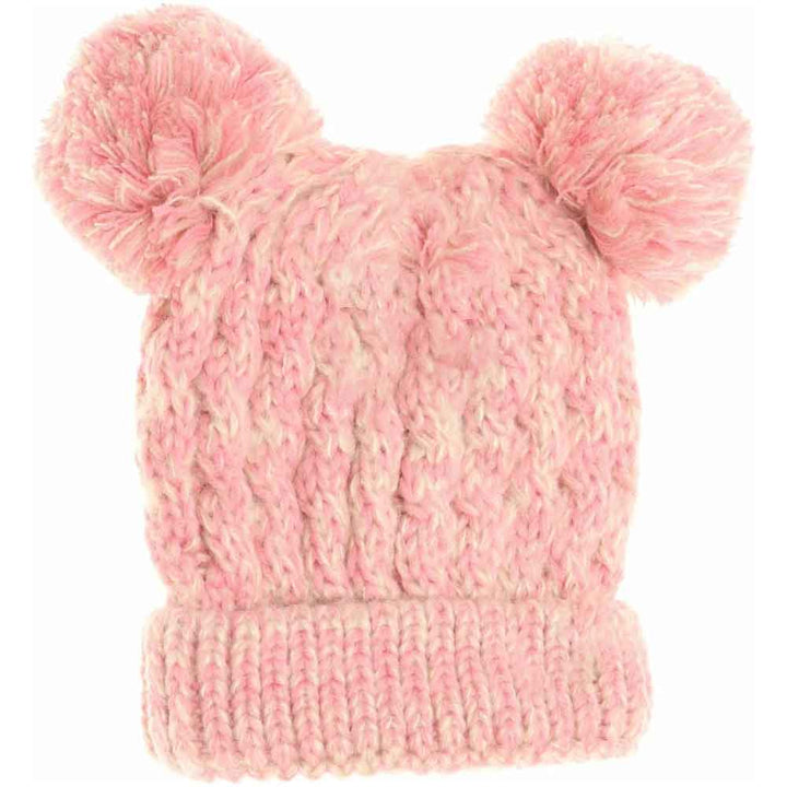RosePink Kids Multi Tone Double Pom CC Beanies deliver exceptional warmth with their double-layer construction, ideal for chilly weather. Featuring vibrant multi-tone colors and playful double pom-poms, these beanies add a fun and stylish accent to any child's outfit. Made from soft, breathable fabric, they provide lasting comfort and protect young wearers from the cold, making them a practical and fashionable choice for winter wear. 