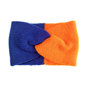 Royal Blue Orange Game Day Two Tone Knit Earmuff Headband, offers both style and warmth with its eye-catching two-tone design. The soft and warm knit fabric keeps your ears toasty. Perfect for outdoor activities, the adjustable band ensures a snug and comfortable fit. Perfect gift for friends & family members in the cold days.