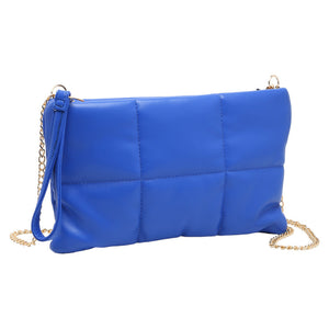 Royal Blue Quilted Solid Faux Leather Crossbody Bag, Crafted with high-quality faux leather, this bag is both stylish and highly resistant to wear and tear. Its adjustable strap and sleek quilted pattern make it comfortable and fashionable. Wear it for any occasion. Nice gift item to family members and friends on any occasion.