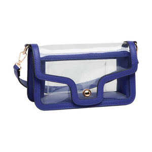 Royal Blue Solid Faux Leather Transparent Rectangle Shoulder Bag, is sophisticated and stylish. Crafted with durable, high-quality faux leather, it features a transparent rectangular shape for a chic look. Carry it to your next dinner date or social event to add a touch of elegance. Perfect Gift for fashion enthusiasts.