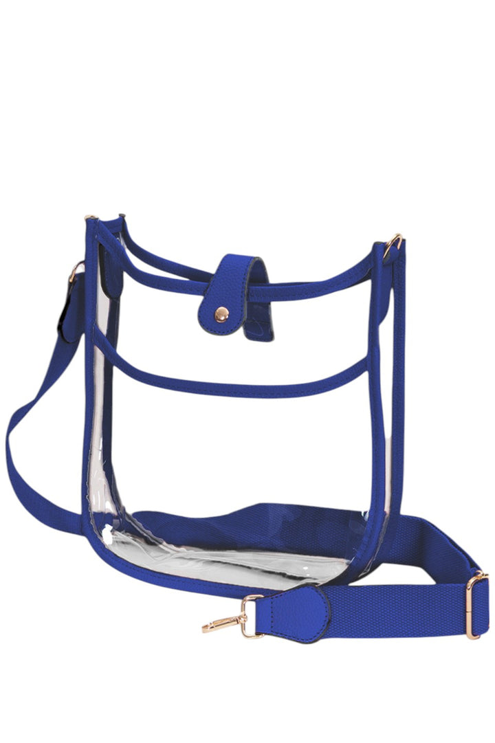 Clear Stadium Concert Crossbody Bag is expertly crafted to comply with strict venue security policies, featuring a fully transparent design for quick inspection. Its lightweight, durable construction ensures comfort and longevity, while the adjustable crossbody strap provides a secure, hands-free fit. Perfectly sized to hold essentials like tickets, phones, and wallets, this bag combines practicality with convenience for seamless access at concerts and stadium events.