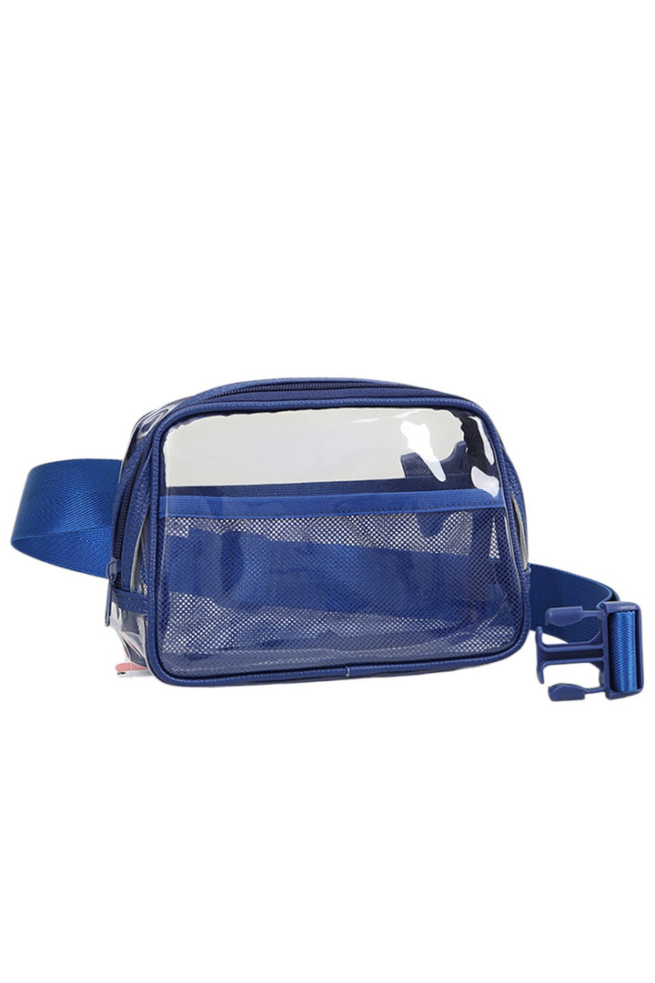 Solid Color Trim Clear Waist Crossbody Bag combines practicality with modern style. Its transparent design allows for easy visibility of contents, while the solid color trim adds a sleek, polished finish. Designed for hands-free convenience, it secures comfortably around the waist, making it ideal for travel, events, or daily use where quick access and security are essential. Durable materials ensure long-lasting wear without compromising on lightweight comfort.
