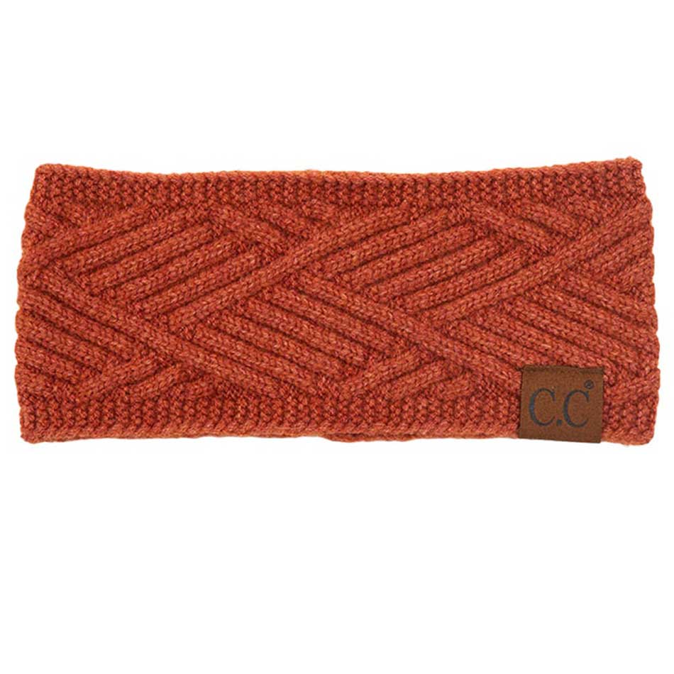Rust C.C Diagonal Stripes Criss Cross Pattern Earmuff Headband, Stay warm and stylish with this. Crafted from a soft, cozy material, this headband features an all-over criss-cross pattern for a classic, fashionable look. It also features an adjustable band to fit comfortably and securely on your head.