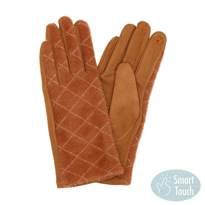 Rust Diamond Patterned Touch Smart Gloves, give your look so much eye-catching with diamond touch smart gloves, a cozy feel. It's very fashionable and attractive. A pair of these gloves are awesome winter gift for your family, friends, anyone you love, and even yourself. Complete your outfit in a trendy style!