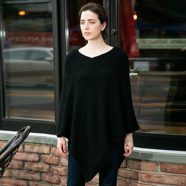 Black Soft Solid Poncho
