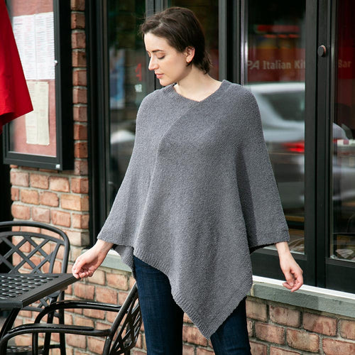 Soft Solid Poncho - Gray