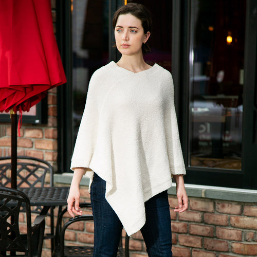 Soft Solid Poncho - Ivory