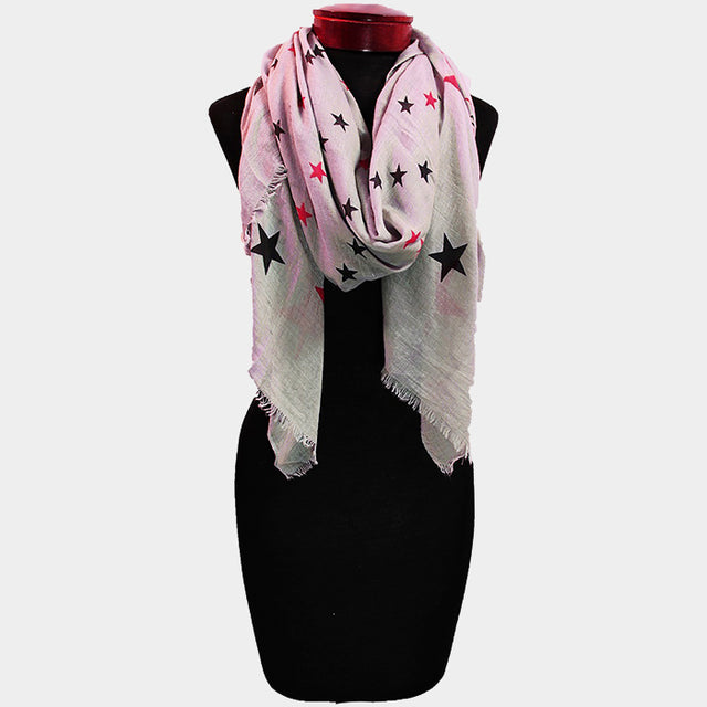 Madeline Love Gray Star print scarf - Jewelry