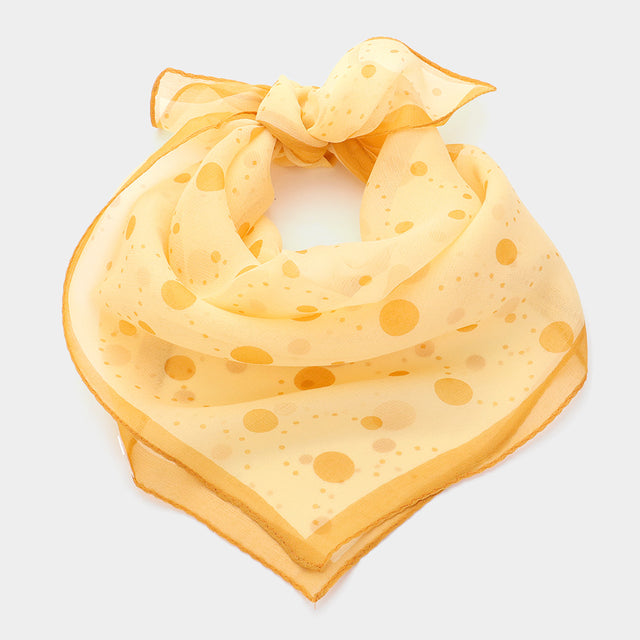 Madeline Love Yellow Polka Dot Silk Square Scarf - Jewelry