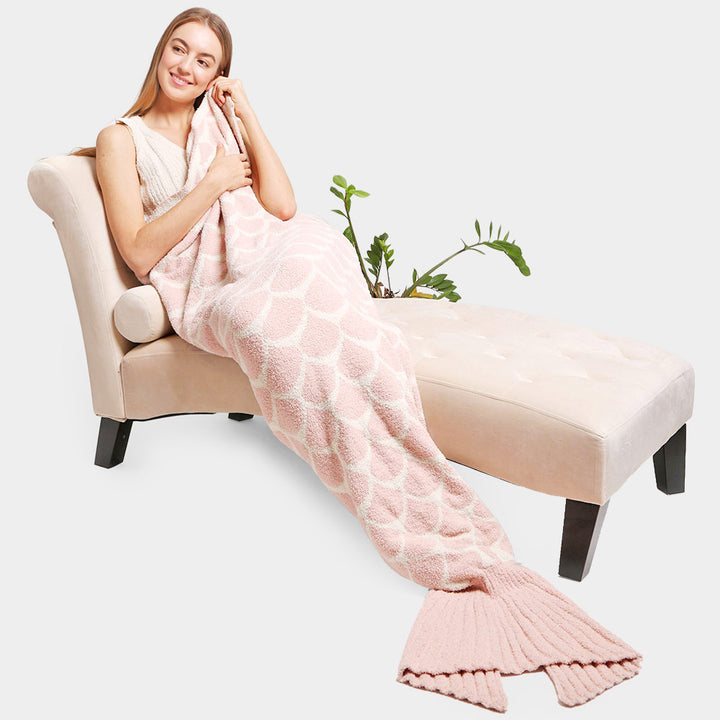 Pink Mermaid Tail Blanket