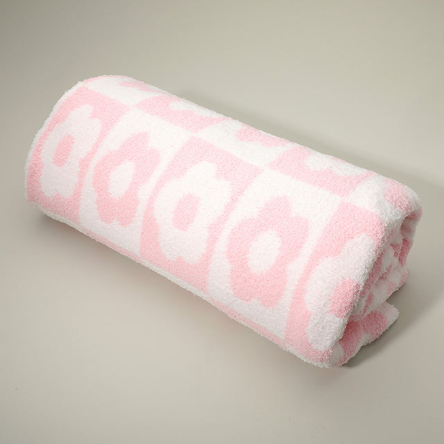 Madeline Love Pink Flower Patterned Throw Blanket - Jewelry