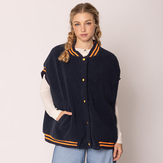 Navy, Orange College Game Day Sherpa Vest