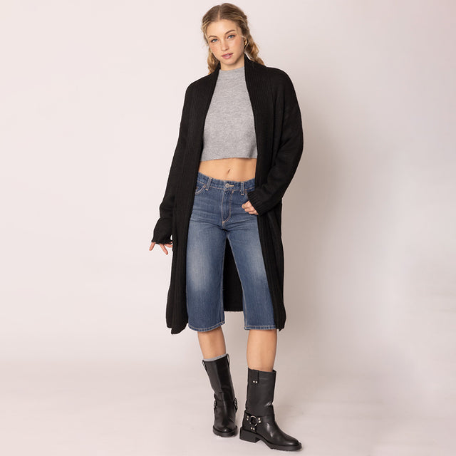 Black Shawl Collar Cardigan