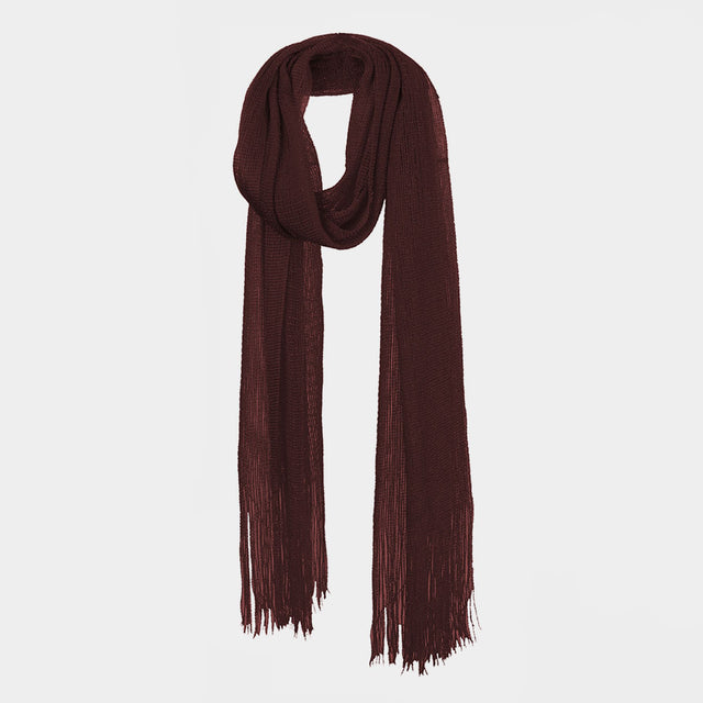 Madeline Love Brown Fringe Oblong Scarf - Jewelry