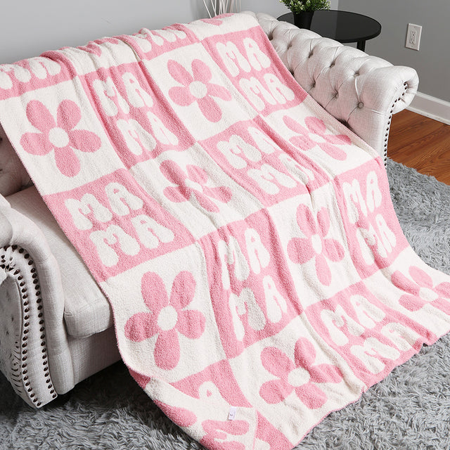 Madeline Love Pink Floral MAMA Throw Blanket - Jewelry