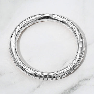 Madeline Love Rhodium Wide Coil Bangle Bracelet - Bracelets