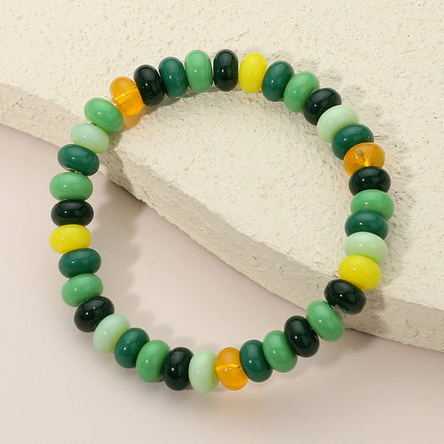 Resin Pebble Beaded Stretch Bracelet - Blue, Multi