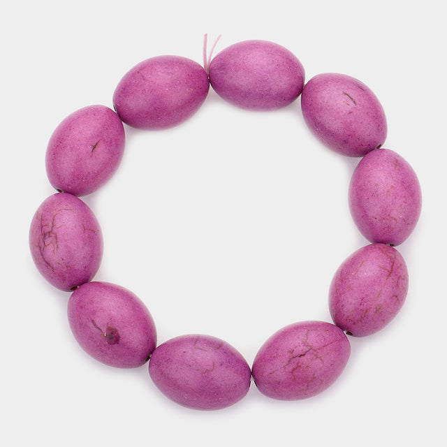Madeline Love Light, Purple Howlite Stone Pebble Stretch Bracelet - Jewelry