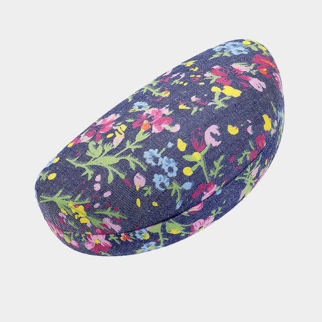 Madeline Love Denim, Multi Floral Pattern Shell Eyewear Case - Sunglasses