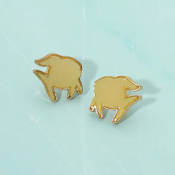 Madeline Love Gold, Mustard Faux Druzy Fish Silhouette Stud Earrings