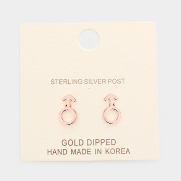 Madeline Love Rose Gold Gold Dipped Male Astrological Sign Stud Earrings