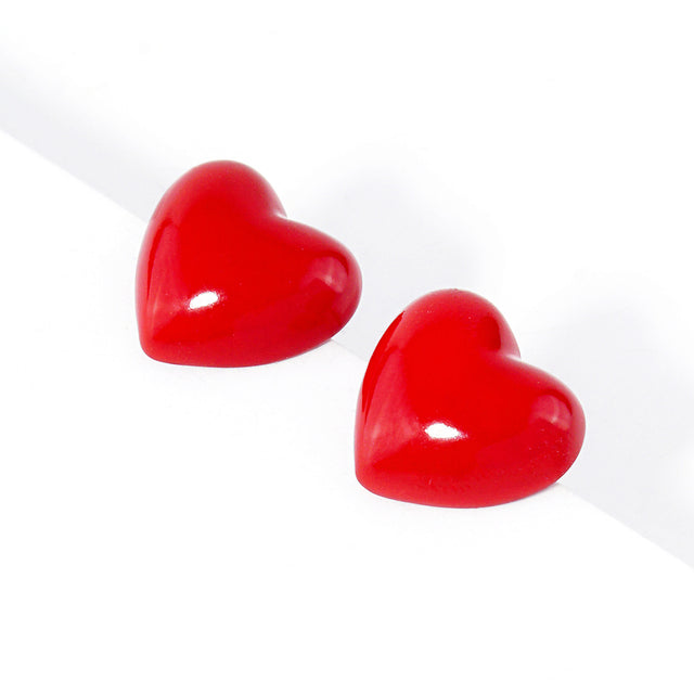 Madeline Love Red Heart Stud Earrings