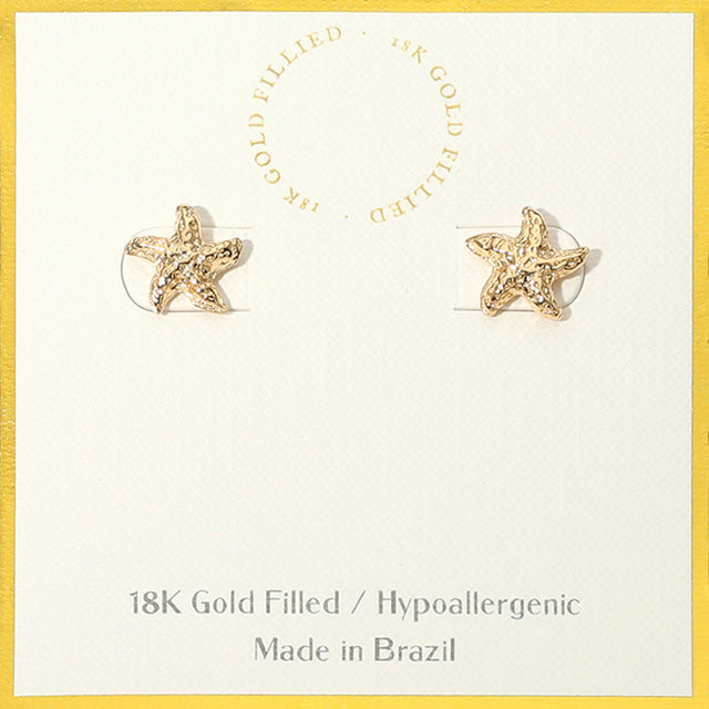 Madeline Love Gold 18K Gold Filled Hypoallergenic Starfish Stud Earrings