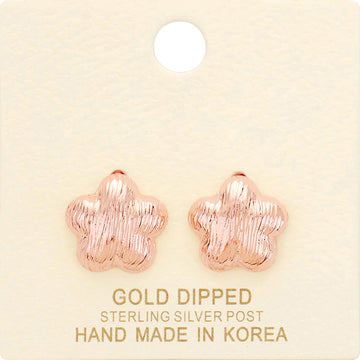 Madeline Love Rose Gold Gold Dipped Flower Stud Earrings