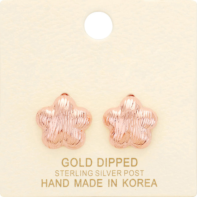 Madeline Love Rose Gold Gold Dipped Flower Stud Earrings