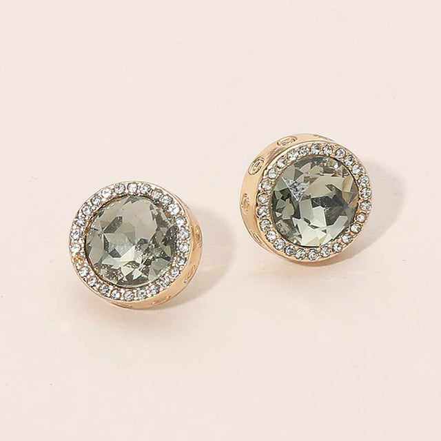 Madeline Love Black Diamond Facet Halo Stud Earrings