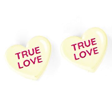 Ture Love Message Heart Stud Earrings - Yellow - Earrings
